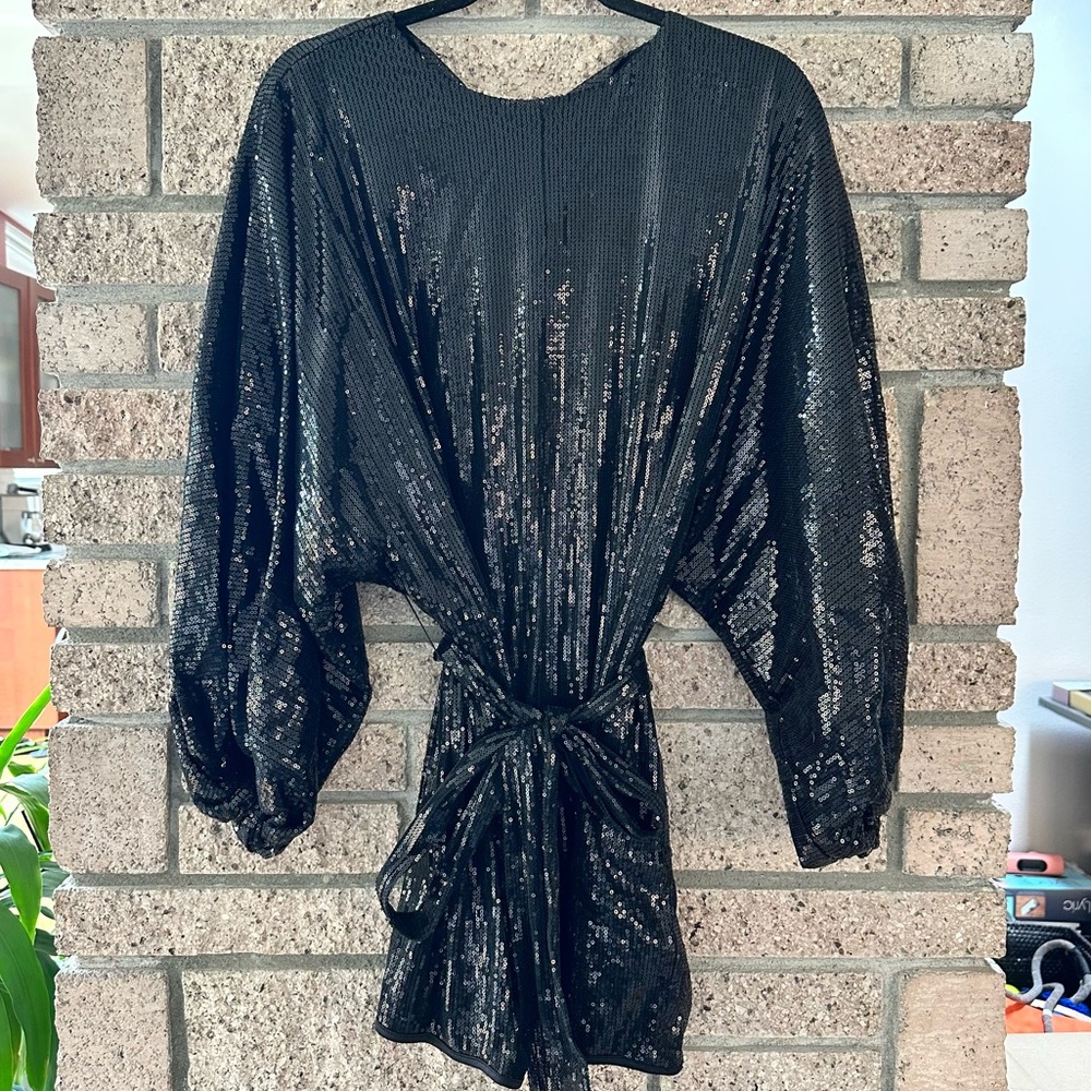 Vintage black sequin dress